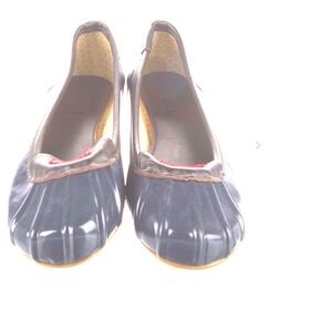 Hunter Womens Duck Rain Flats Blue Ballet Core Shoes